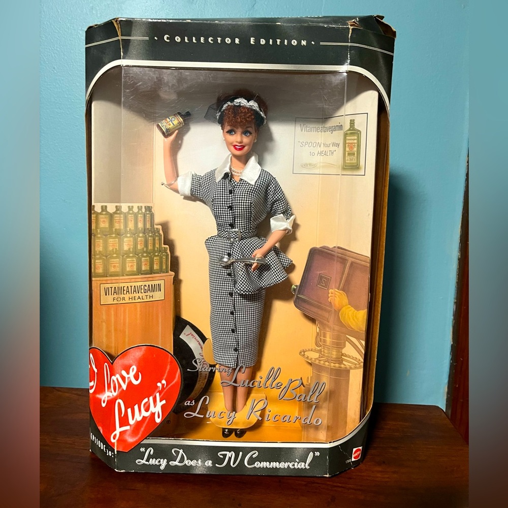 I Love Lucy does a commercial 1997 Barbie Doll in the box